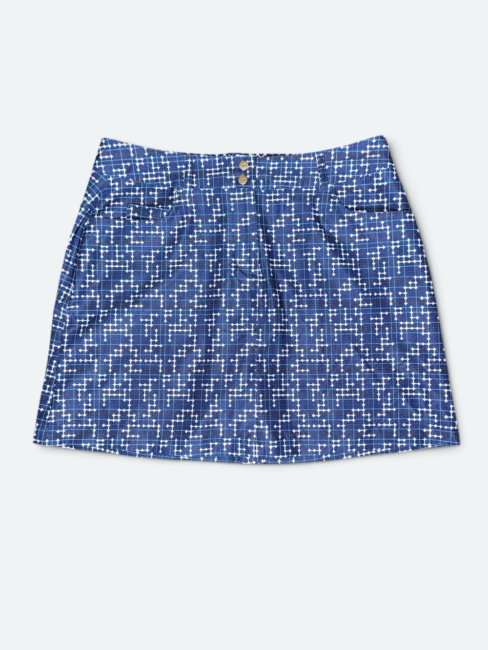 Slazenger Golf Skort Size 2 Blue Geometric Athletic Stretch Built-In Shorts EUC - Picture 3 of 7